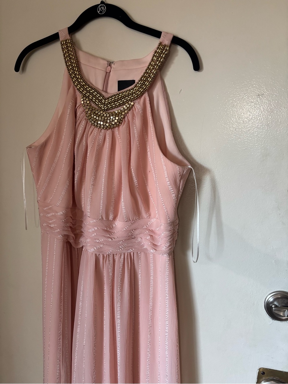 Melrose and Market Blush Pink Beaded Halter Maxi Dress - Picture 2 of 10